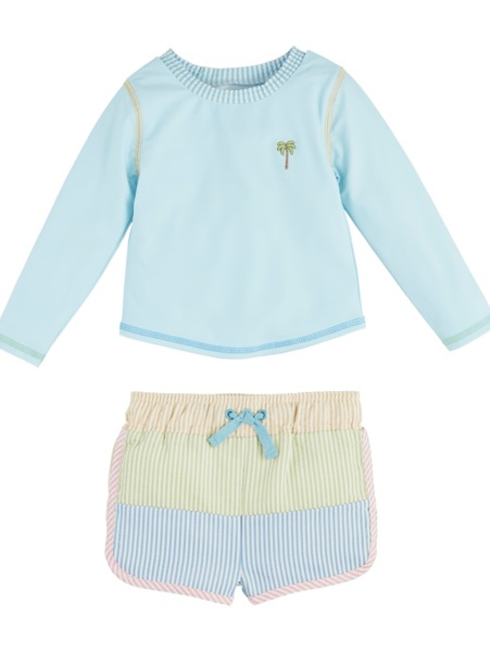 Mud Pie Boys Seersucker Rash Guard Set